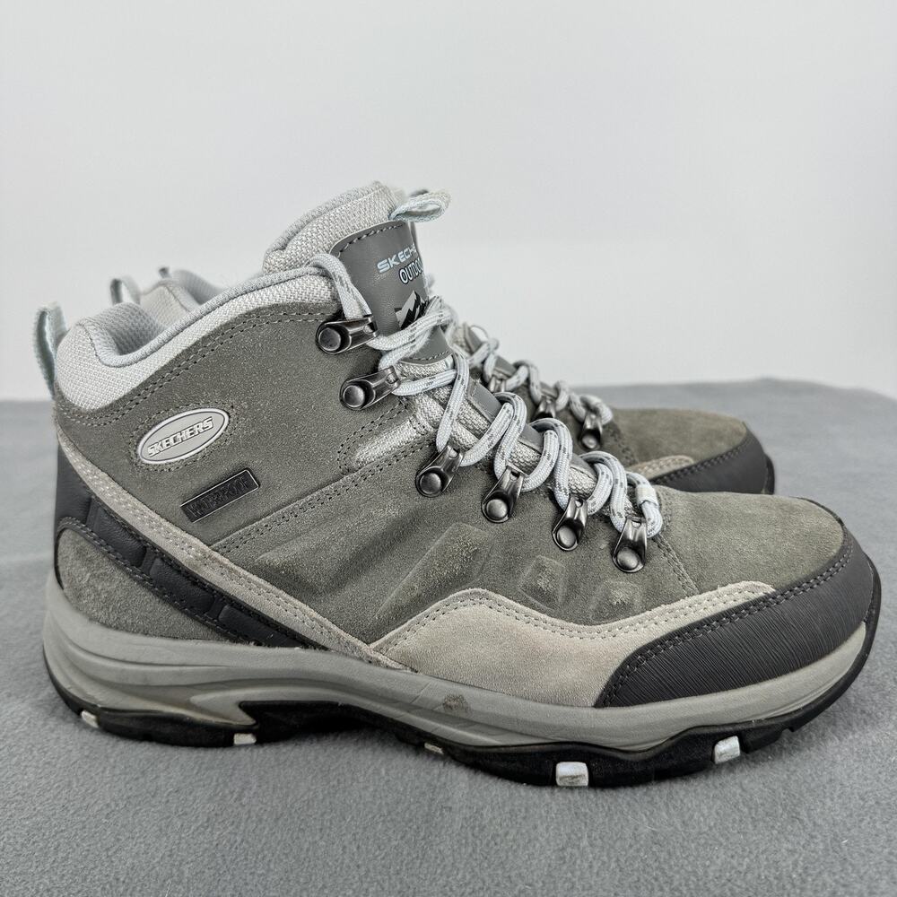 Skechers Trego Waterproof Hiking Boots Womens 9.5 Gray Outdoor Trail